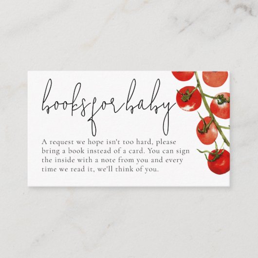 水の色パスタブッイタリアンク赤ちゃんシャワー エンクロージャーカード (正面)