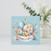 水の色パステルイースターバスケットカスタムイースター シーズンカード (スタンド正面)