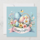 水の色パステルイースターバスケットカスタムイースター シーズンカード (正面)