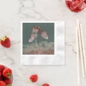 水の色パステルキノコ 縁ありカクテルナプキン (インサイチュ)