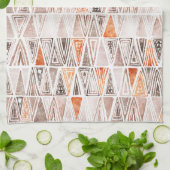 水の色パステルテラコッタトライバルトライアングル キッチンタオル (折り畳み)