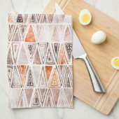 水の色パステルテラコッタトライバルトライアングル キッチンタオル (四つ折り)