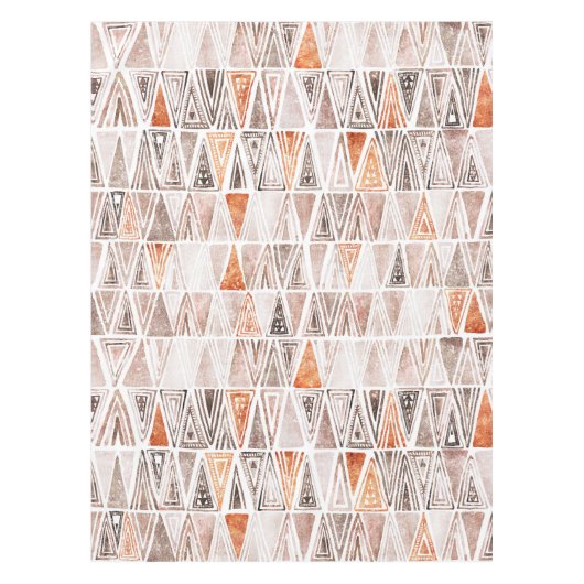 水の色パステルテラコッタトライバルトライアングル テーブルクロス (正面)