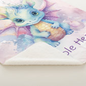 水の色パステルドラゴンガールベビーシャワーギフト シェルパブランケット (3/4)