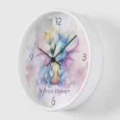 水の色パステルドラゴンガールベビーシャワーギフト 壁時計 (傾斜)