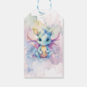 水の色パステルドラゴンガールベビーシャワー感謝してい ギフトタグ (裏面)