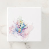 水の色パステルドラゴンガールベビーシャワー フェイバータグ (インサイチュ)