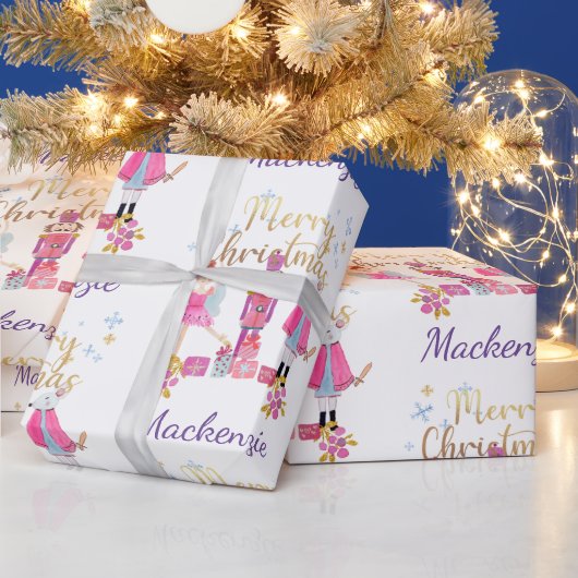 水の色パステルナツクラッカークリスマス ラッピングペーパー (クリスマス)