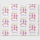 水の色パステルナツクラッカークリスマス ラッピングペーパー (フラット)