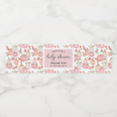 水の色パステルピンクパンプキンバラベビーシャワー ペットボトルラベル (シングルラベル)