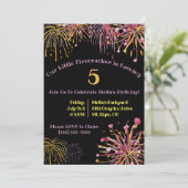 水の色パステルフィレクラッカー、花火誕生日 招待状 (スタンド正面)