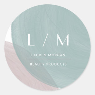 水の色パステルブラシミニマリストシール ラウンドシール