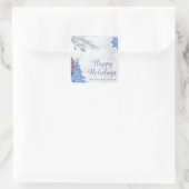 水の色パステルブルーハッピーホリデーモノグラム スクエアシール (バッグ)