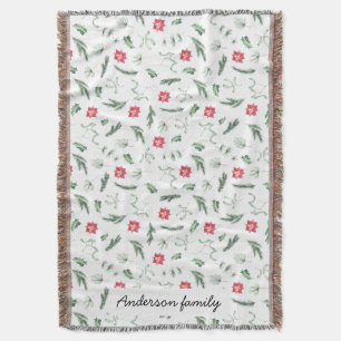 水の色パステルホリデーモノグラム スローブランケット