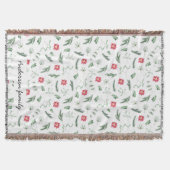 水の色パステルホリデーモノグラム スローブランケット (正面)