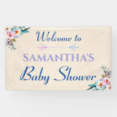 水の色パステルボホフローラベビーシャワーウェルカム 横断幕 (横)