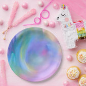 水の色パステルレインボー – すべてのオプション ペーパープレート (パーティー)