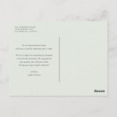 水の色パステル多肉類結婚の感謝 ポストカード (裏面)