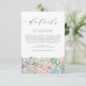 水の色パステル多肉類結婚の詳細 エンクロージャーカード (スタンド正面)