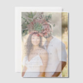 水の色パステル多肉類結婚の ベラム紙招待状 (オフセット (カップル))