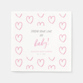 水の色パステル手書きベビーシャワーパーティー スタンダードカクテルナプキン (正面)