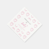 水の色パステル手書きベビーシャワーパーティー スタンダードカクテルナプキン (角)