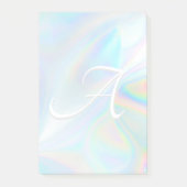 水の色パステル抽象芸術カスタムイニシャルモノグラム ポストイット (正面)