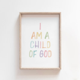 水の色パステル私は神のプリントの子である ポスター