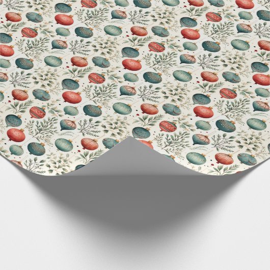 水の色パステル色クリスマスボードボール ラッピングペーパー (角)