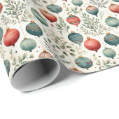 水の色パステル色クリスマスボードボール ラッピングペーパー (ロールコーナー)