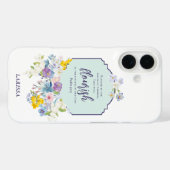 水の色パステル花模様バイブルパーソナライズされた詩 Case-Mate iPhoneケース (裏面 (横))