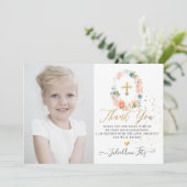 水の色パステル赤面バラコミューニオンサンキュー 招待状 (スタンド正面)