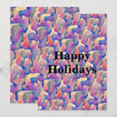 水の色パターパーソナライズされたンフラットホリデーカード シーズンカード (正面/裏面)