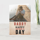 水の色パパ幸せな父の日写真 カード (正面)