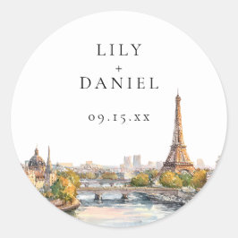 水の色パリフランスデスティネーションウェディング ラウンドシール