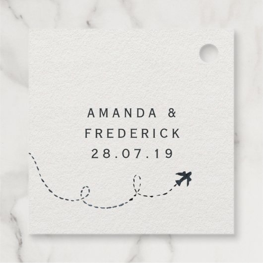 水の色パリ目的地の結婚式 フェイバータグ (裏面)