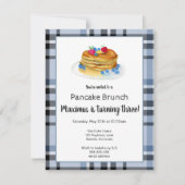 水の色パンケーキブランチ誕生日パーティー 招待状 (正面)