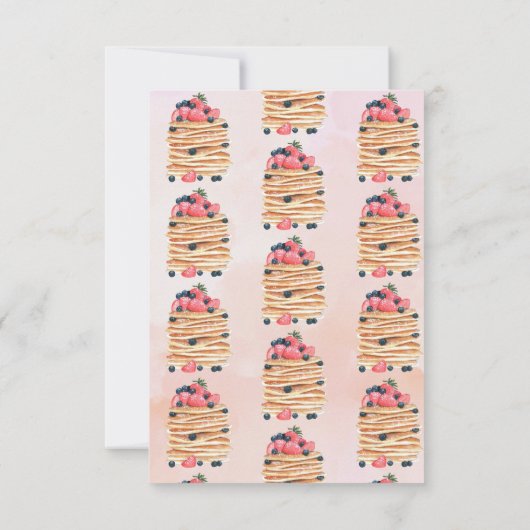 水の色パンケーキ赤ちゃんシャワー サンキューカード (裏面)