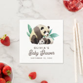 水の色パンダのベビーシャワー。かわいいクマの動物 スタンダードカクテルナプキン (インサイチュ)