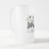 水の色パンダベアーママ&竹のベビー フロストグラスビールジョッキ (正面左)