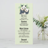 水の色パンダベアーママ&竹のベビー 招待状 (スタンド正面)