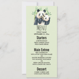 水の色パンダベアーママ&竹のベビー 招待状