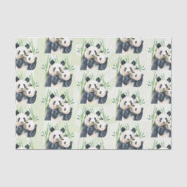水の色パンダベアーママ&竹のベビー 薄葉紙
