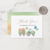 水の色パンプキエレガントントラクター赤ちゃんシャワーtha ノートカード (正面/裏面インサイチュ)