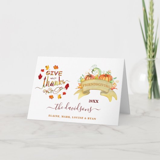 水の色パンプキンス与えフ感謝していレンディジェンス カード (正面)