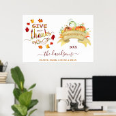 水の色パンプキンス与えフ感謝していレンディジェンス ポスター (ホームオフィス)