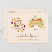 水の色パンプキンス与えフ感謝していレンディジェンス ポストカード (正面/裏面)