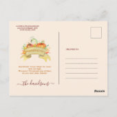 水の色パンプキンス与えフ感謝していレンディジェンス ポストカード (裏面)