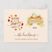 水の色パンプキンス与えフ感謝していレンディジェンス ポストカード (正面)