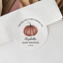 水の色パンプキ素朴ンサンキューベイビーシャワー ラウンドシール